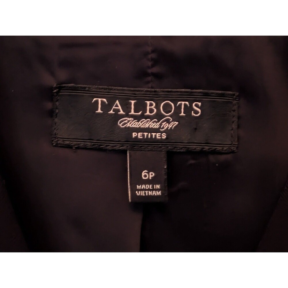 Talbots Womens 6 Petite 6P Black Cropped Blazer Jacket Tailored + Skirt SET OF 2 - Picture 14 of 16